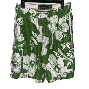 Abercrombie & Fitch Green Aloha Floral Hibiscus Board Swimming Trunk SwimShorts